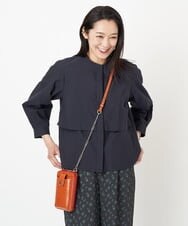 PZJGS02330 GEORGES RECH(ジョルジュ・レッシュ)  [セットアップ対応]コットンナイロンワッシャーブラウスジャケット ネイビー