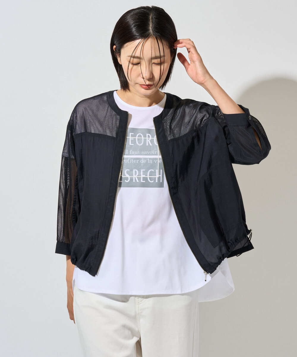 PZJHD44330 GEORGES RECH(ジョルジュ・レッシュ) メッシュコンビシアーブルゾン ネイビー