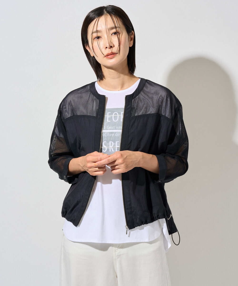 PZJHD44330 GEORGES RECH(ジョルジュ・レッシュ) メッシュコンビシアーブルゾン ネイビー