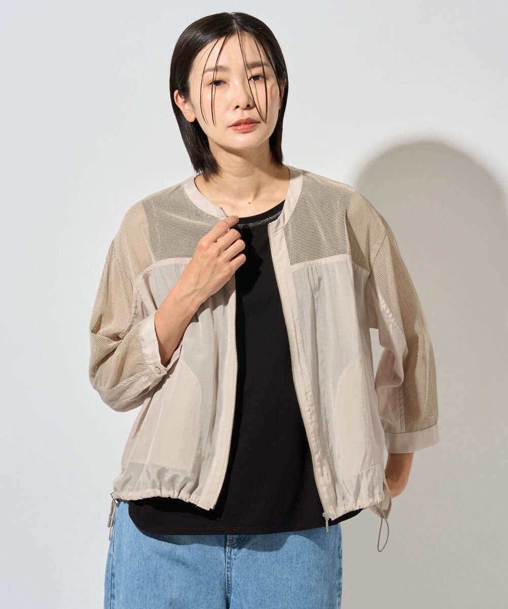 PZJHD44330 GEORGES RECH(ジョルジュ・レッシュ) メッシュコンビシアーブルゾン ネイビー