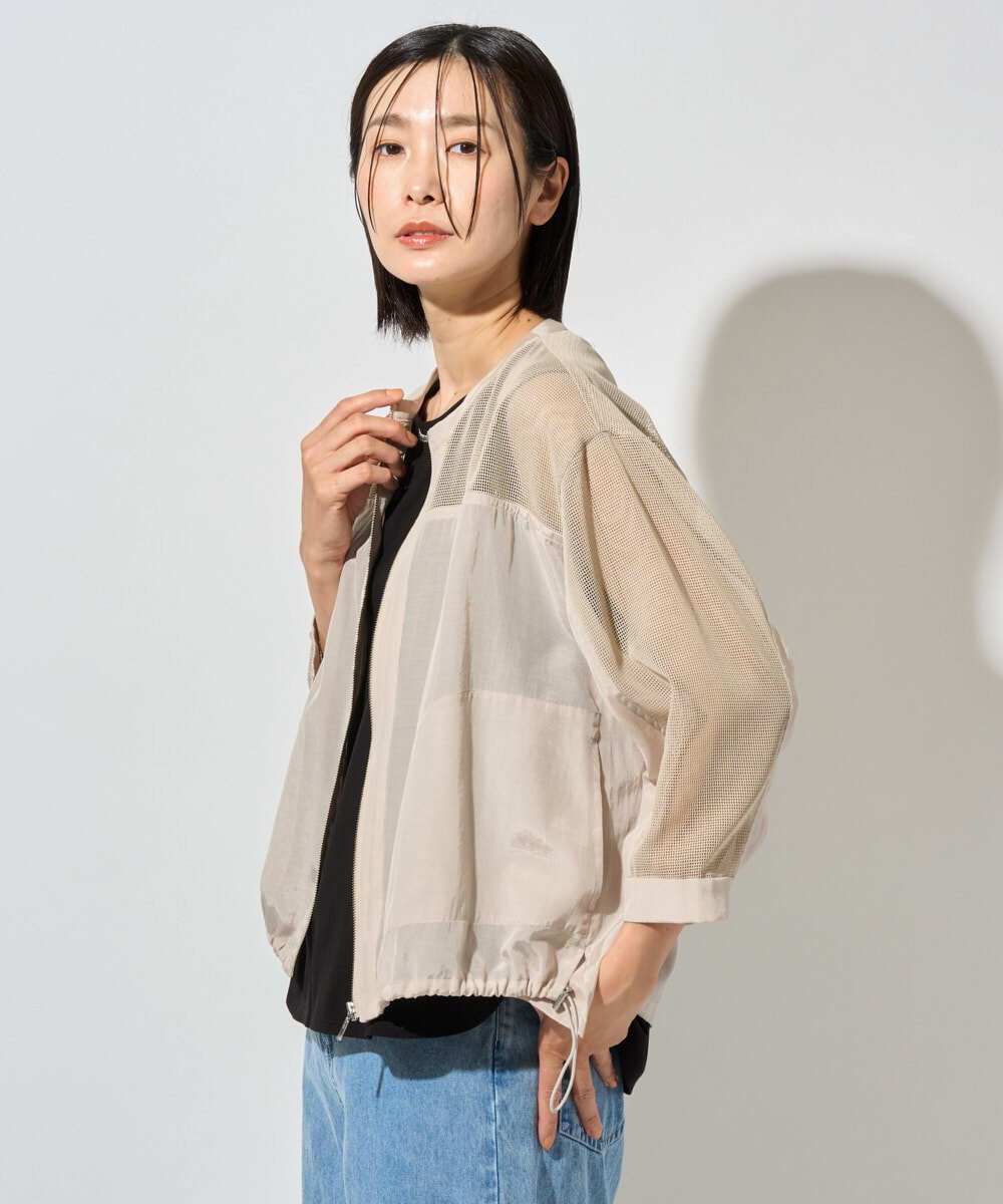 PZJHD44330 GEORGES RECH(ジョルジュ・レッシュ) メッシュコンビシアーブルゾン ベージュ