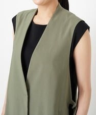 PZJHT01390 GEORGES RECH(ジョルジュ・レッシュ)  [セットアップ対応]スマッシュリネンサイドスリットジレ カーキ