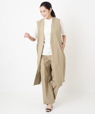 PZJHT01390 GEORGES RECH(ジョルジュ・レッシュ)  [セットアップ対応]スマッシュリネンサイドスリットジレ カーキ