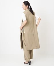PZJHT01390 GEORGES RECH(ジョルジュ・レッシュ)  [セットアップ対応]スマッシュリネンサイドスリットジレ カーキ