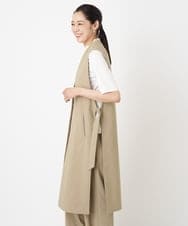 PZJHT01390 GEORGES RECH(ジョルジュ・レッシュ)  [セットアップ対応]スマッシュリネンサイドスリットジレ カーキ