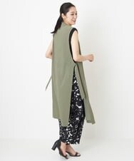 PZJHT01390 GEORGES RECH(ジョルジュ・レッシュ)  [セットアップ対応]スマッシュリネンサイドスリットジレ カーキ