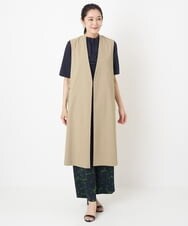 PZJHT01390 GEORGES RECH(ジョルジュ・レッシュ)  [セットアップ対応]スマッシュリネンサイドスリットジレ カーキ