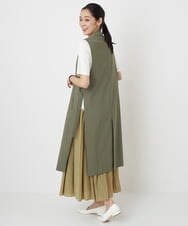 PZJHT01390 GEORGES RECH(ジョルジュ・レッシュ)  [セットアップ対応]スマッシュリネンサイドスリットジレ カーキ