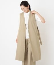 PZJHT01390 GEORGES RECH(ジョルジュ・レッシュ)  [セットアップ対応]スマッシュリネンサイドスリットジレ カーキ