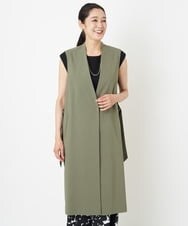 PZJHT01390 GEORGES RECH(ジョルジュ・レッシュ)  [セットアップ対応]スマッシュリネンサイドスリットジレ カーキ