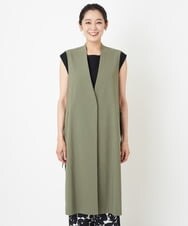 PZJHT01390 GEORGES RECH(ジョルジュ・レッシュ)  [セットアップ対応]スマッシュリネンサイドスリットジレ カーキ