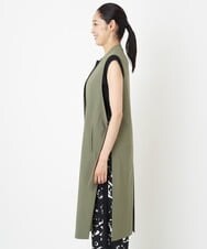 PZJHT01390 GEORGES RECH(ジョルジュ・レッシュ)  [セットアップ対応]スマッシュリネンサイドスリットジレ カーキ