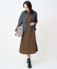 PZJJB40330 GEORGES RECH(ジョルジュ・レッシュ)  [セットアップ対応]ノーカラーブラックデニムブルゾン ブラック