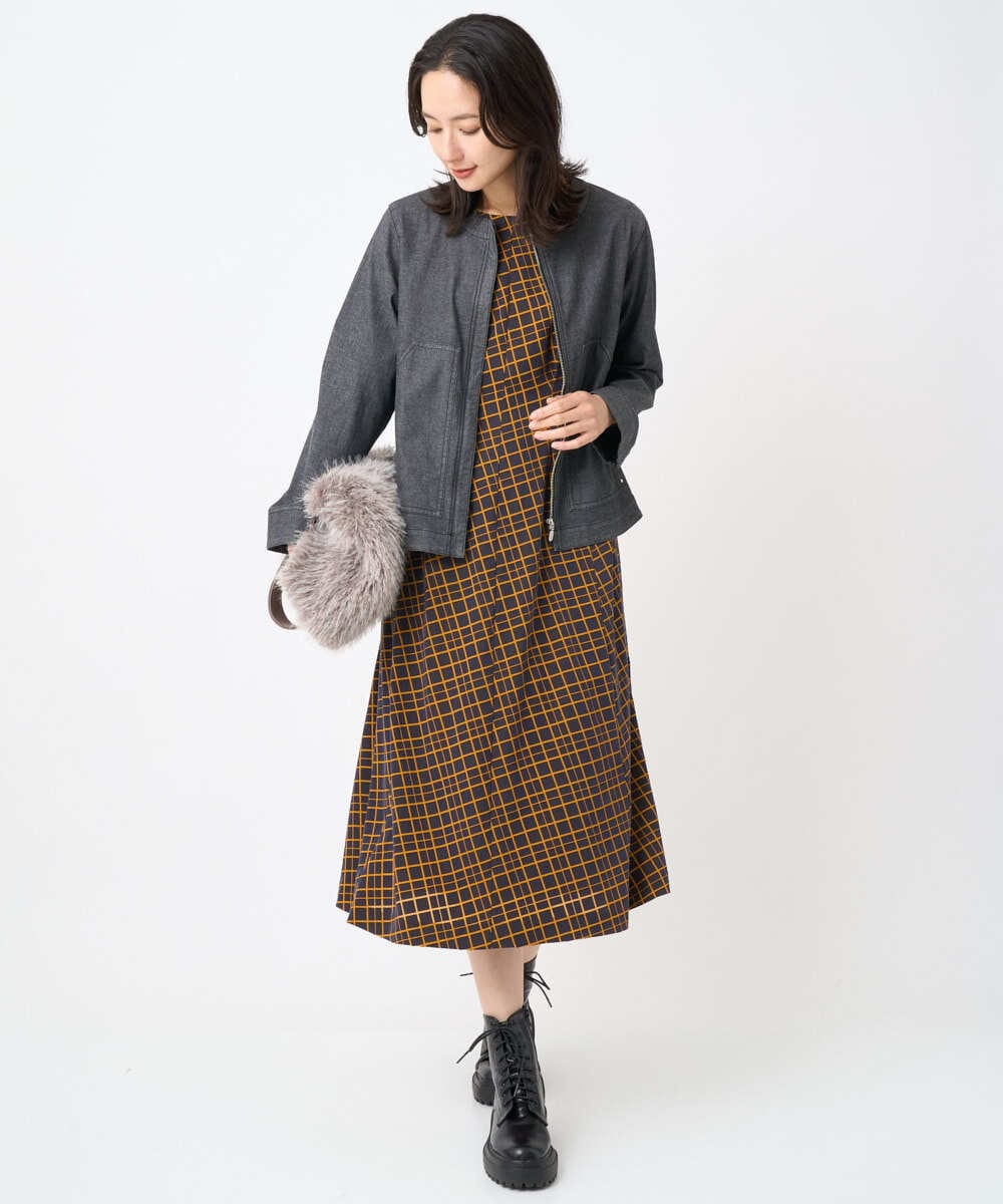 PZJJB40330 GEORGES RECH(ジョルジュ・レッシュ)  [セットアップ対応]ノーカラーブラックデニムブルゾン ブラック