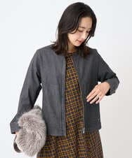 PZJJB40330 GEORGES RECH(ジョルジュ・レッシュ)  [セットアップ対応]ノーカラーブラックデニムブルゾン ブラック