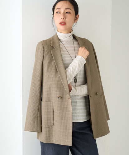 PZJJE18450 GEORGES RECH  [セットアップ対応]ガングラブチェックダブルブレストジャケット