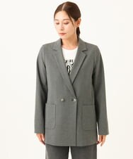 PZJJE18450 GEORGES RECH(ジョルジュ・レッシュ)  [セットアップ対応]ガングラブチェックダブルブレストジャケット グレー