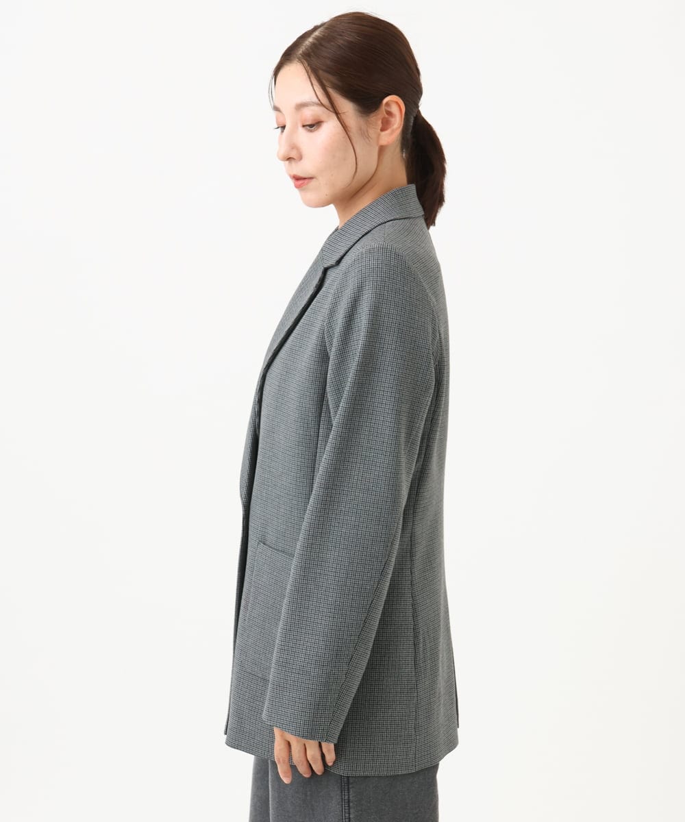 PZJJE18450 GEORGES RECH(ジョルジュ・レッシュ)  [セットアップ対応]ガングラブチェックダブルブレストジャケット グレー
