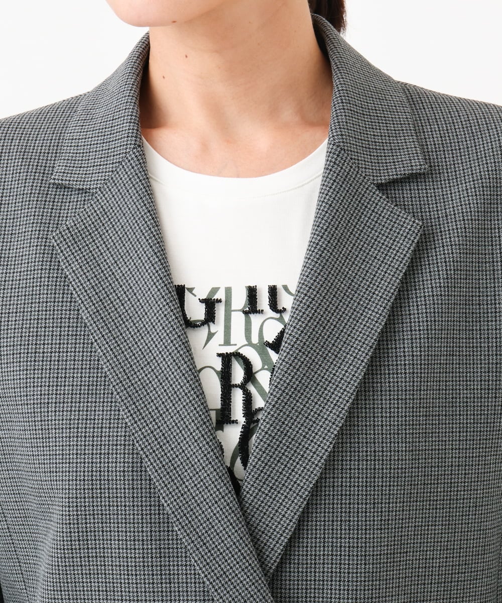 PZJJE18450 GEORGES RECH(ジョルジュ・レッシュ)  [セットアップ対応]ガングラブチェックダブルブレストジャケット グレー