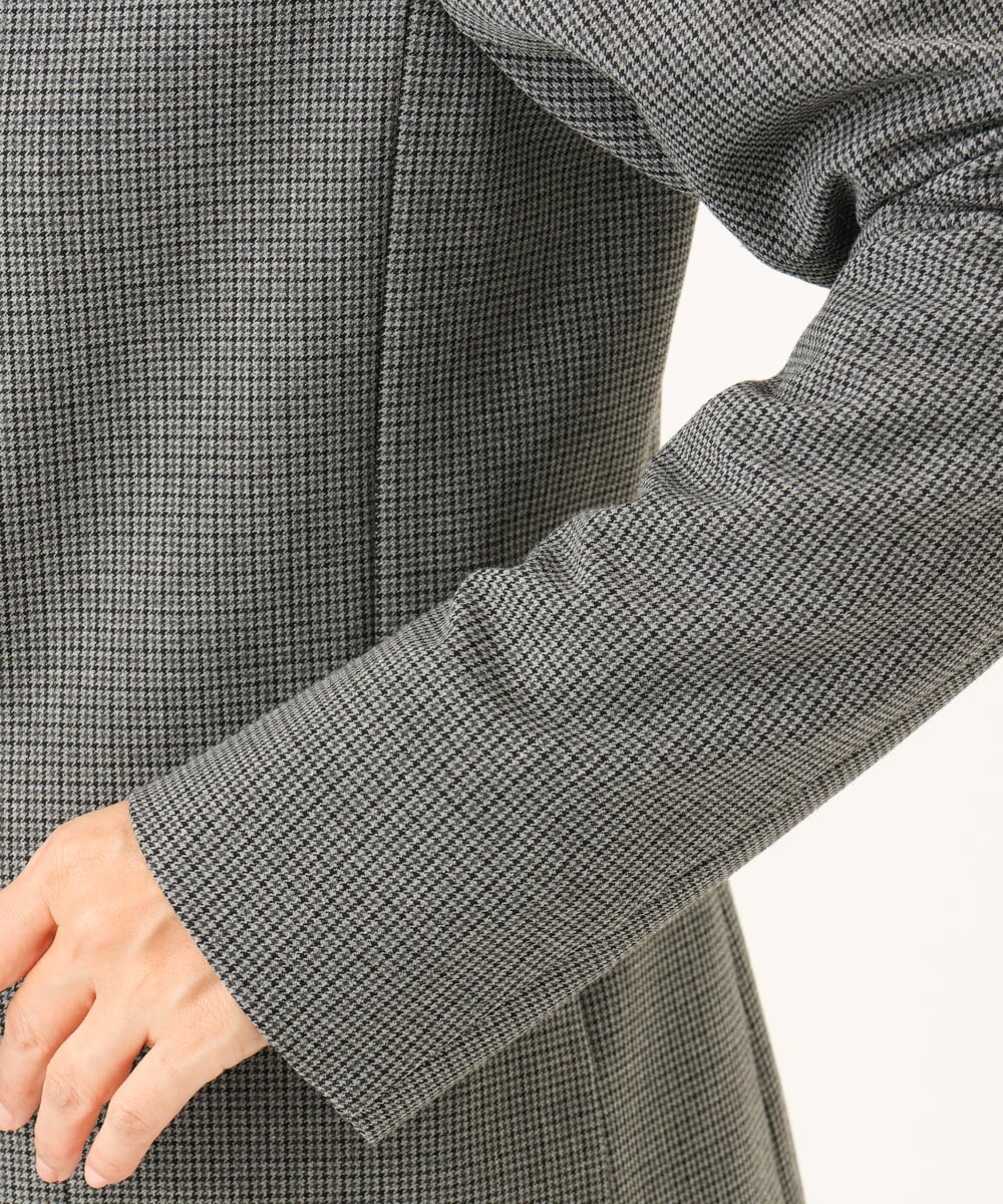PZJJE18450 GEORGES RECH(ジョルジュ・レッシュ)  [セットアップ対応]ガングラブチェックダブルブレストジャケット グレー