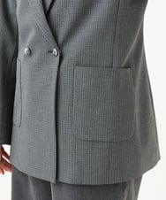 PZJJE18450 GEORGES RECH(ジョルジュ・レッシュ)  [セットアップ対応]ガングラブチェックダブルブレストジャケット グレー
