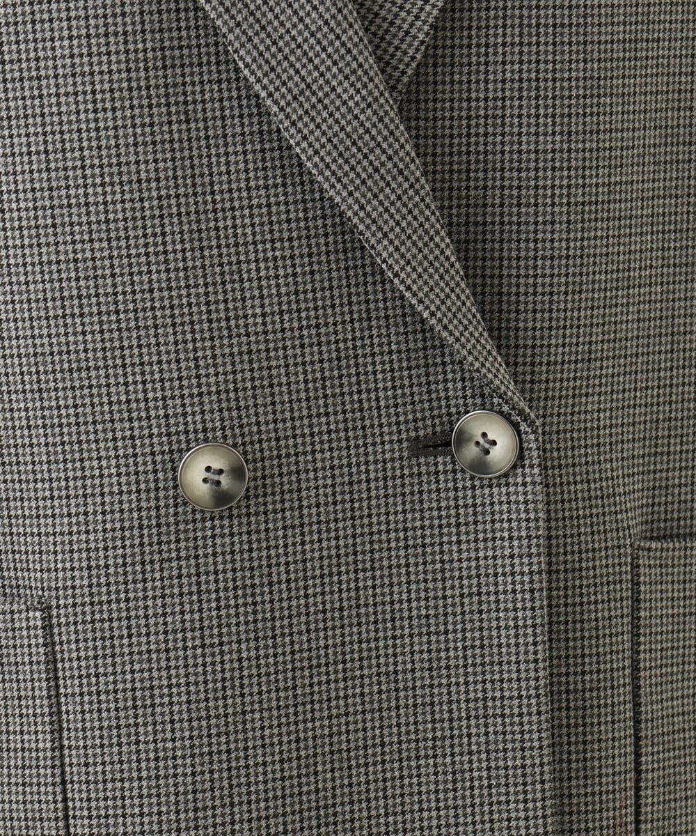 PZJJE18450 GEORGES RECH(ジョルジュ・レッシュ)  [セットアップ対応]ガングラブチェックダブルブレストジャケット グレー