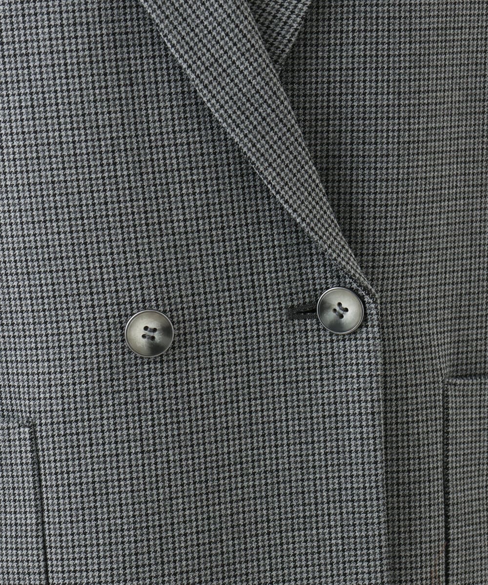 PZJJE18450 GEORGES RECH(ジョルジュ・レッシュ)  [セットアップ対応]ガングラブチェックダブルブレストジャケット グレー