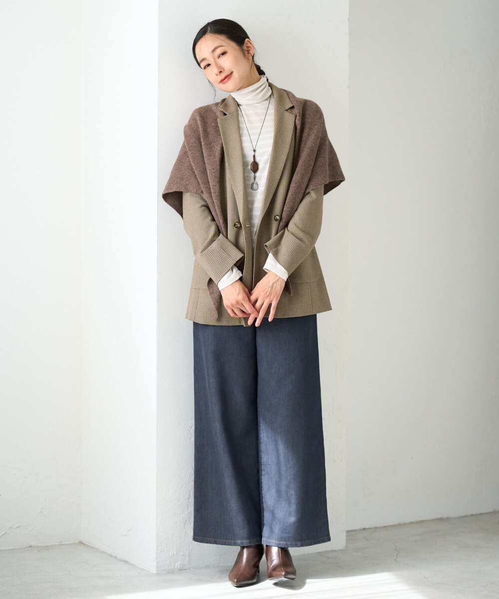 PZJJE18450 GEORGES RECH(ジョルジュ・レッシュ)  [セットアップ対応]ガングラブチェックダブルブレストジャケット グレー