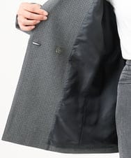 PZJJE18450 GEORGES RECH(ジョルジュ・レッシュ)  [セットアップ対応]ガングラブチェックダブルブレストジャケット グレー