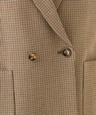 PZJJE18450 GEORGES RECH(ジョルジュ・レッシュ)  [セットアップ対応]ガングラブチェックダブルブレストジャケット グレー