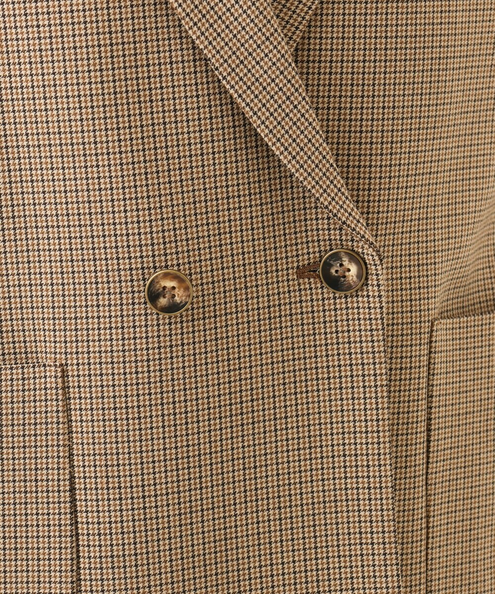 PZJJE18450 GEORGES RECH(ジョルジュ・レッシュ)  [セットアップ対応]ガングラブチェックダブルブレストジャケット グレー