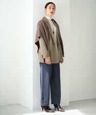 PZJJE18450 GEORGES RECH(ジョルジュ・レッシュ)  [セットアップ対応]ガングラブチェックダブルブレストジャケット グレー