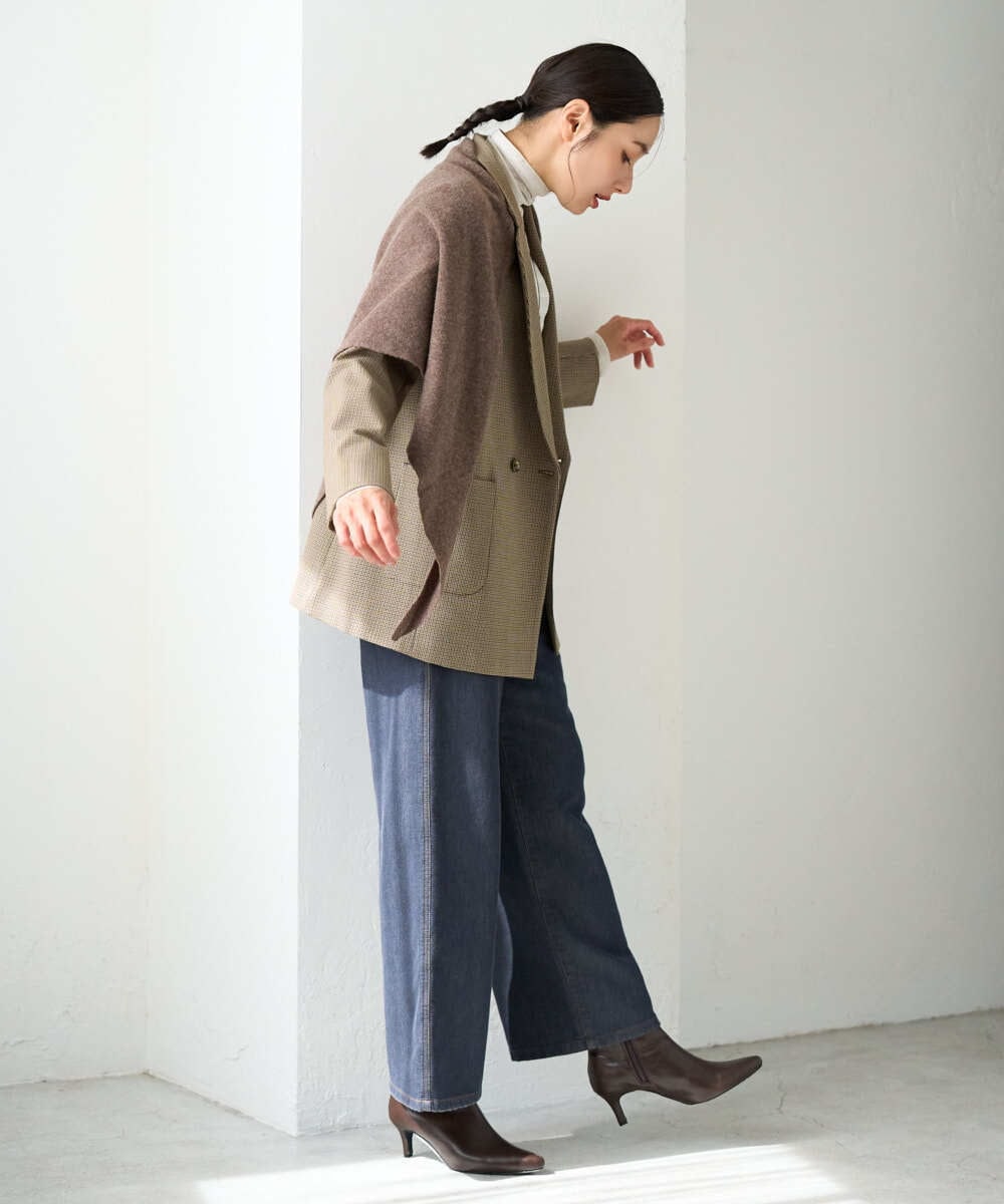 PZJJE18450 GEORGES RECH(ジョルジュ・レッシュ)  [セットアップ対応]ガングラブチェックダブルブレストジャケット グレー
