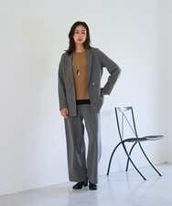 PZJJE18450 GEORGES RECH(ジョルジュ・レッシュ)  [セットアップ対応]ガングラブチェックダブルブレストジャケット グレー
