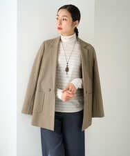 PZJJE18450 GEORGES RECH(ジョルジュ・レッシュ)  [セットアップ対応]ガングラブチェックダブルブレストジャケット グレー