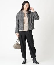 PZJJS37490 GEORGES RECH(ジョルジュ・レッシュ) ノーカラーツイードジャケット グレー