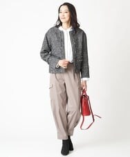 PZJJS37490 GEORGES RECH(ジョルジュ・レッシュ) ノーカラーツイードジャケット グレー