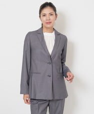 PZJJU25460 GEORGES RECH(ジョルジュ・レッシュ)  [セットアップ対応/日本製]ナローロングテーラードジャケット グレー