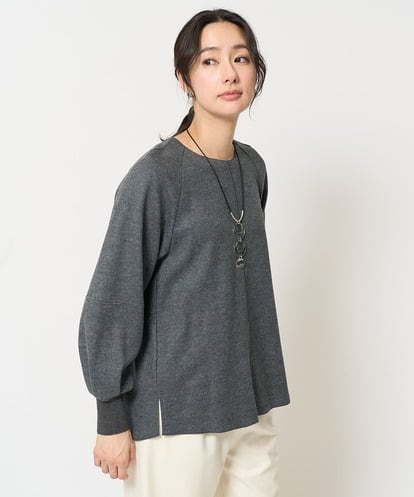 PZKAB03290  ウールスムースランタンスリーブAラインプルオーバー