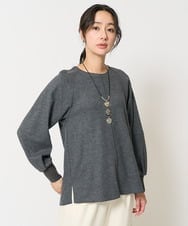 PZKAB03290 GEORGES RECH(ジョルジュ・レッシュ) ウールスムースランタンスリーブAラインプルオーバー ブラック