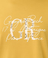 PZKAB25180 GEORGES RECH(ジョルジュ・レッシュ) ラメプリントラインストーンロゴカットソー イエロー
