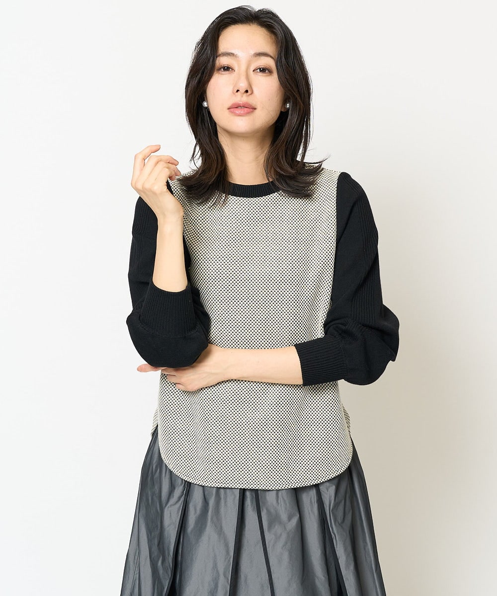 PZKAB28230 GEORGES RECH(ジョルジュ・レッシュ) ジャガードジャージープルオーバー ブラック系
