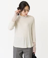 PZKAC52150 GEORGES RECH(ジョルジュ・レッシュ)  [日本製]チュールドッキングハイネックカットソー ブラック
