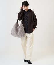 PZKAD22290 GEORGES RECH(ジョルジュ・レッシュ)  [日本製]ダブルフェイスミニフード9分袖ロゴカットソー ネイビー系