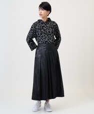 PZKAD22290 GEORGES RECH(ジョルジュ・レッシュ)  [日本製]ダブルフェイスミニフード9分袖ロゴカットソー ネイビー系