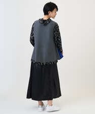 PZKAD22290 GEORGES RECH(ジョルジュ・レッシュ)  [日本製]ダブルフェイスミニフード9分袖ロゴカットソー ネイビー系