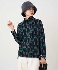 PZKAD38180 GEORGES RECH(ジョルジュ・レッシュ) [日本製]起毛ジャガードハイネックプルオーバー グリーン