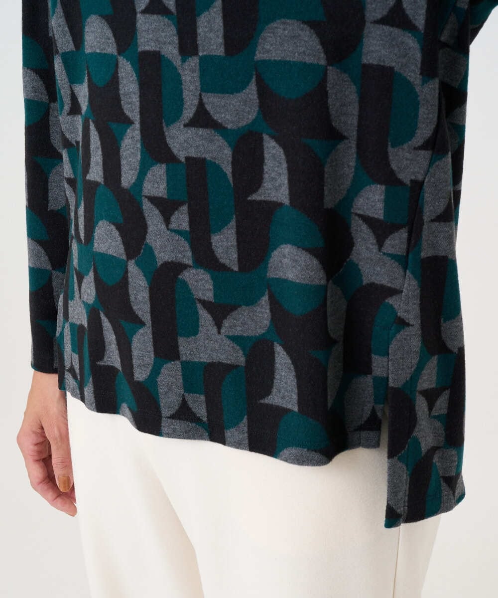 PZKAD38180 GEORGES RECH(ジョルジュ・レッシュ) [日本製]起毛ジャガードハイネックプルオーバー グリーン