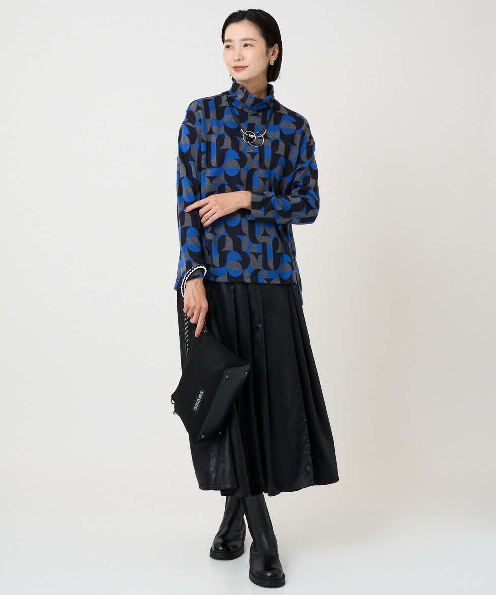 PZKAD38180 GEORGES RECH(ジョルジュ・レッシュ) [日本製]起毛ジャガードハイネックプルオーバー グリーン