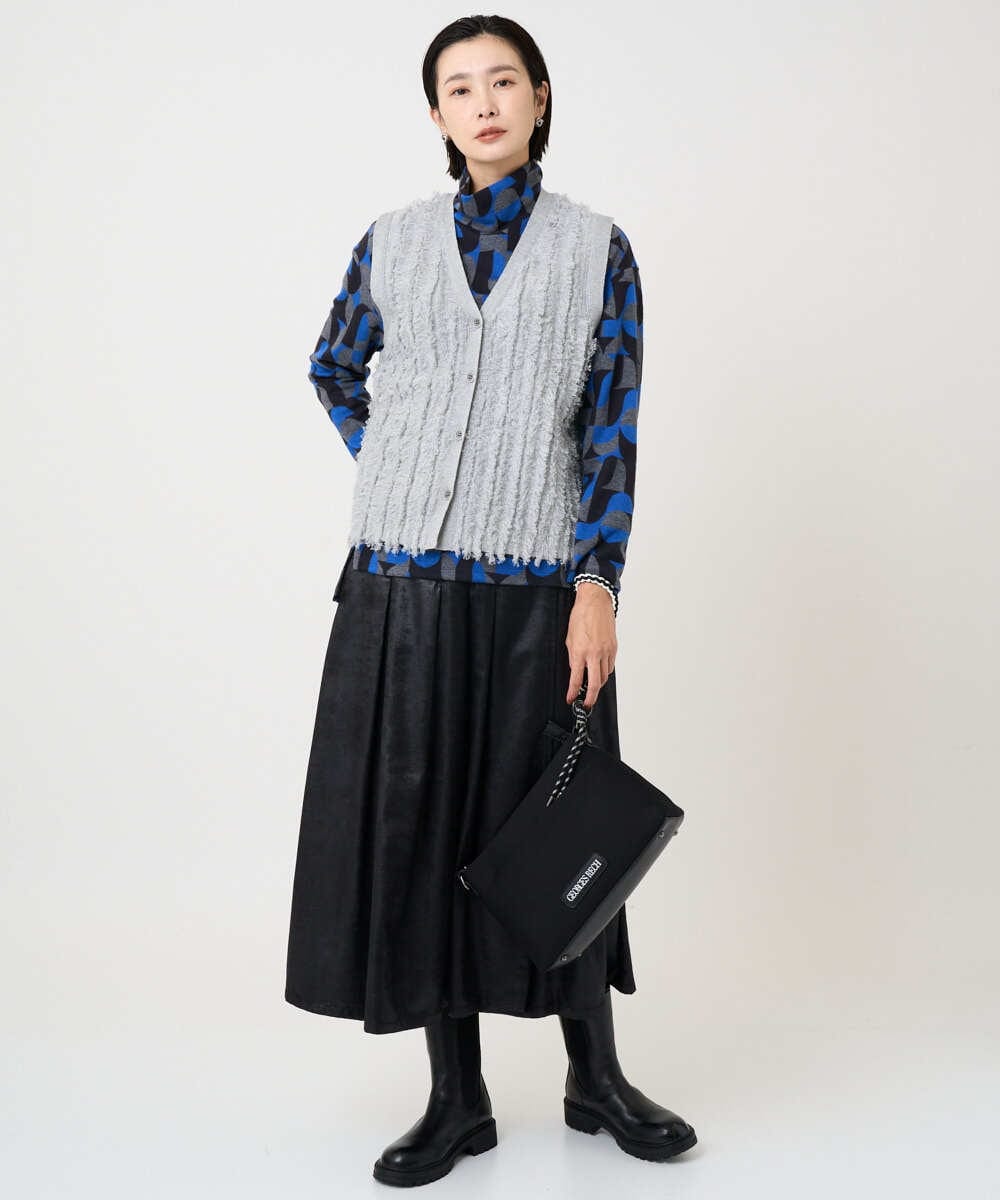 PZKAD38180 GEORGES RECH(ジョルジュ・レッシュ) [日本製]起毛ジャガードハイネックプルオーバー グリーン